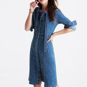 Madewell Denim Tie-Neck Dress